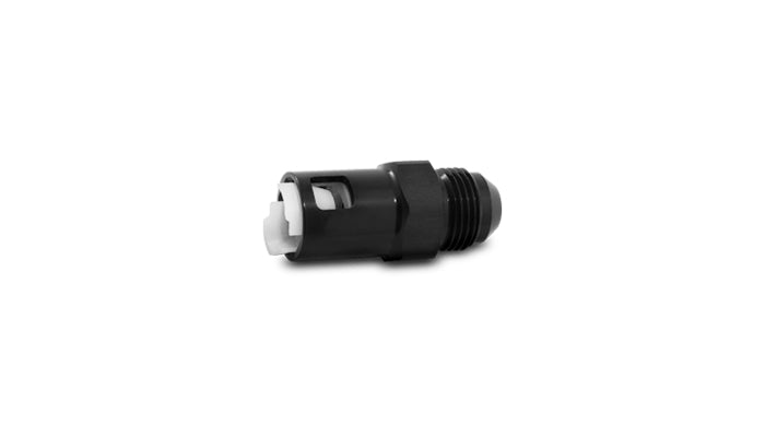 Black anodized 6061 aluminum fuel hose fitting from Vibrant Performance part number 16886