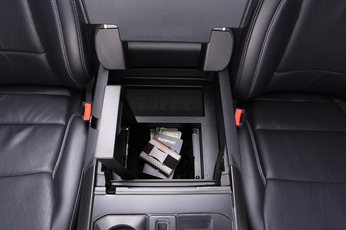 Black center console from Tuffy Security Products part number 415-01-A