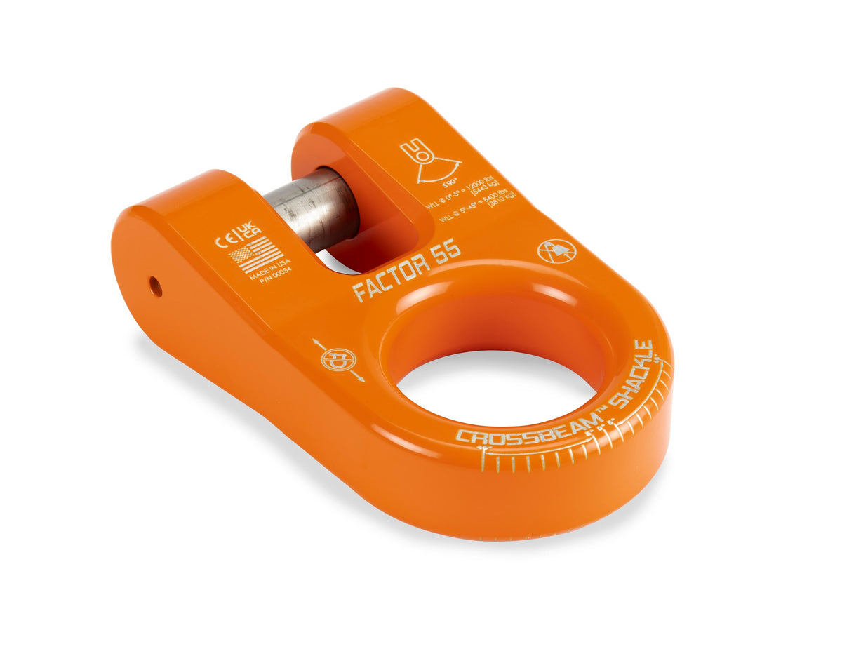 Orange powdercoat 6061 aluminum screw pin shackle from Factor 55 part number 00054-07