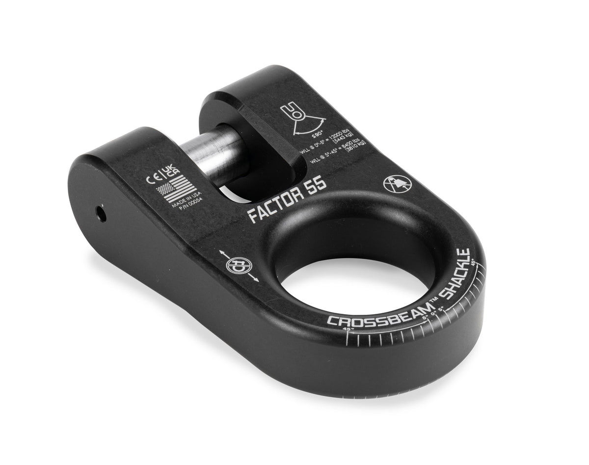 Black type-ii anodized 6061 aluminum screw pin shackle from Factor 55 part number 00054-04