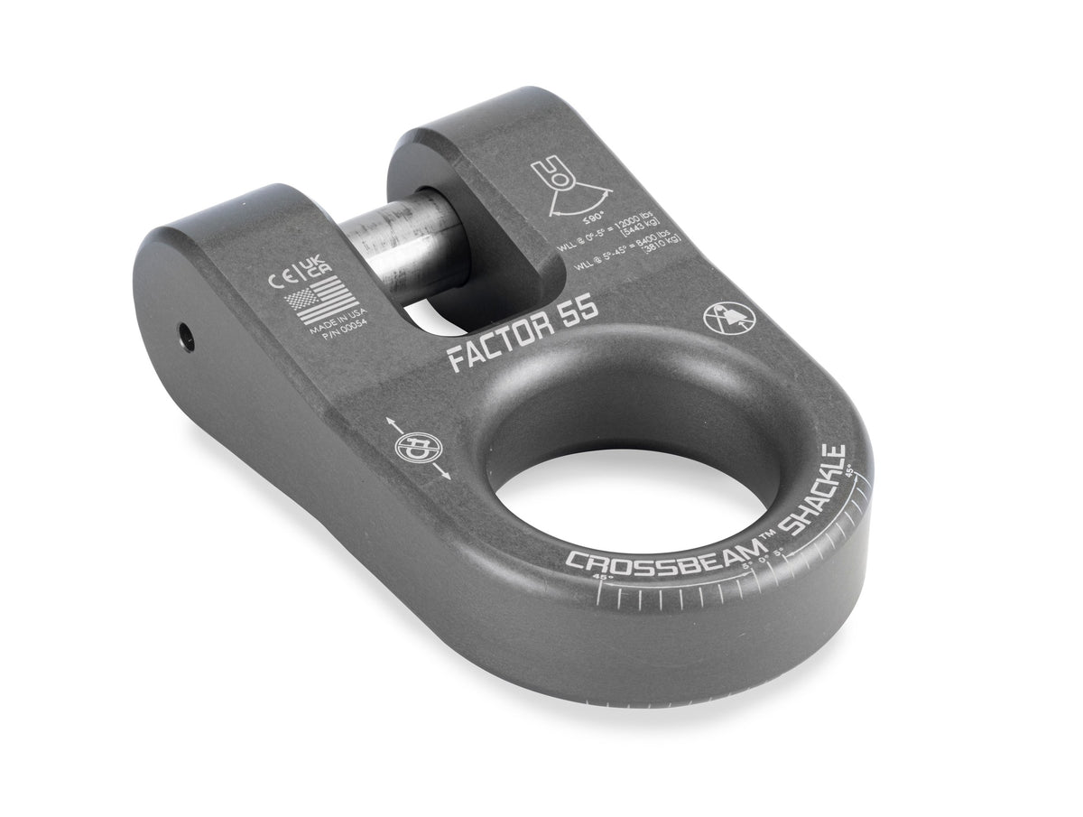 Gray hard anodized 6061 aluminum screw pin shackle from Factor 55 part number 00054-06
