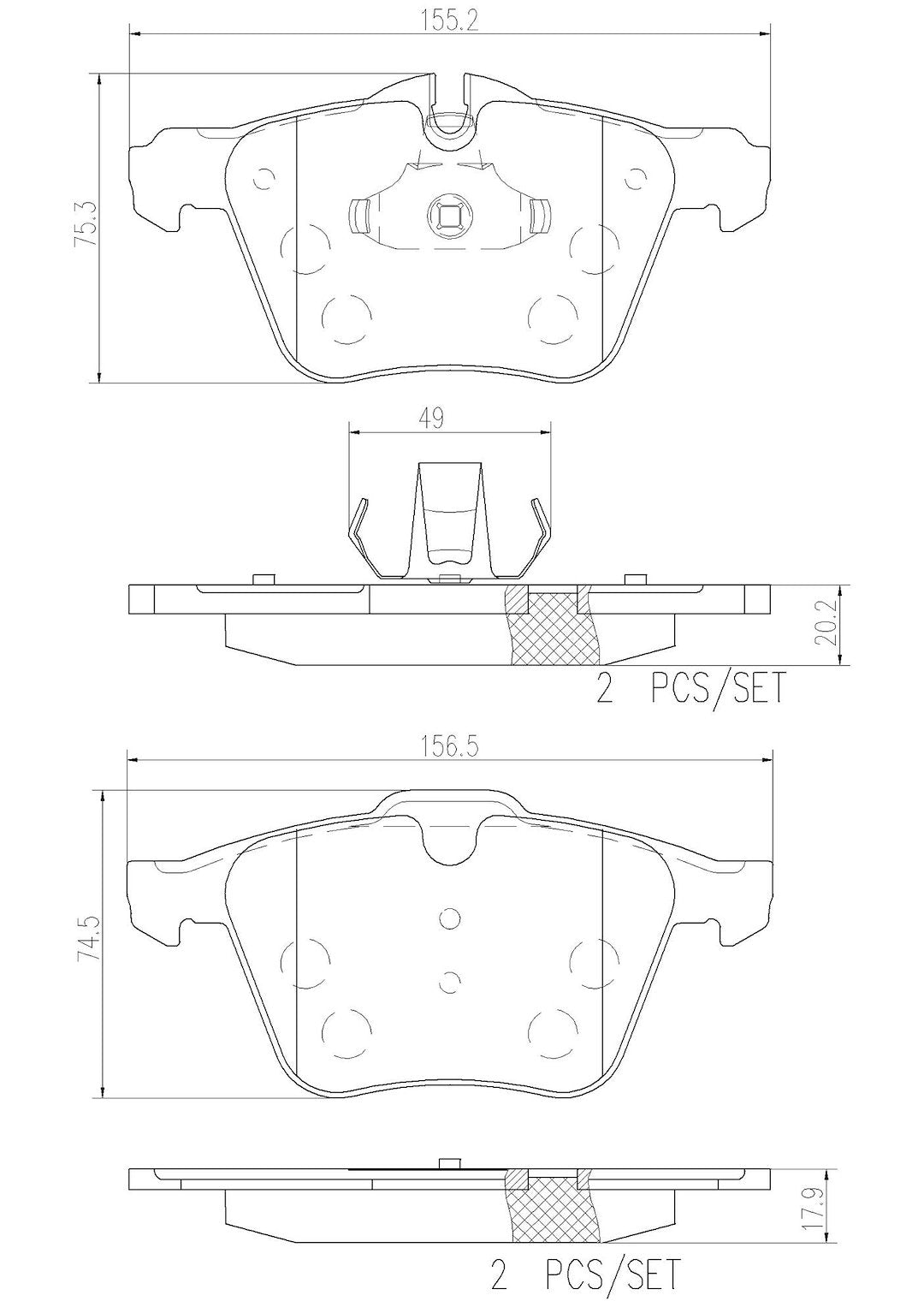 Disc Brake Pad Set from Brembo part number P36027N