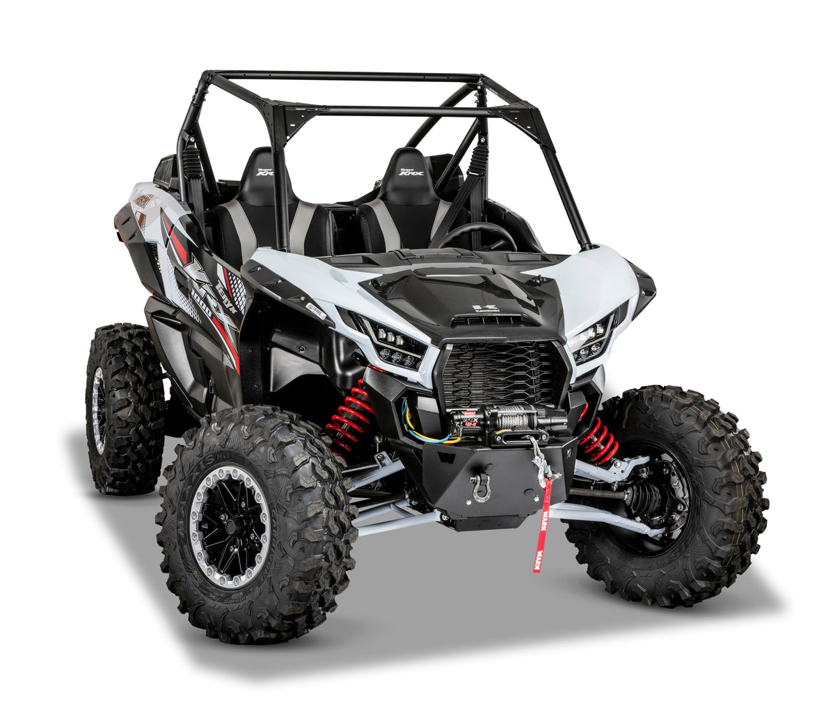 Black powder coated steel bumper from Warn part number 106612