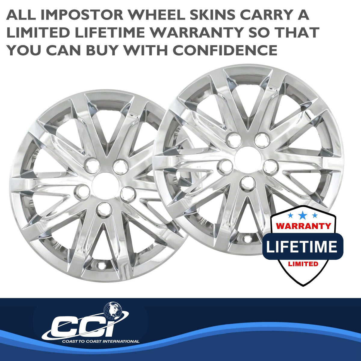 Silver chrome plated abs plastic wheel cover 17 diameter from Coast To Coast part number IWCIMP368X