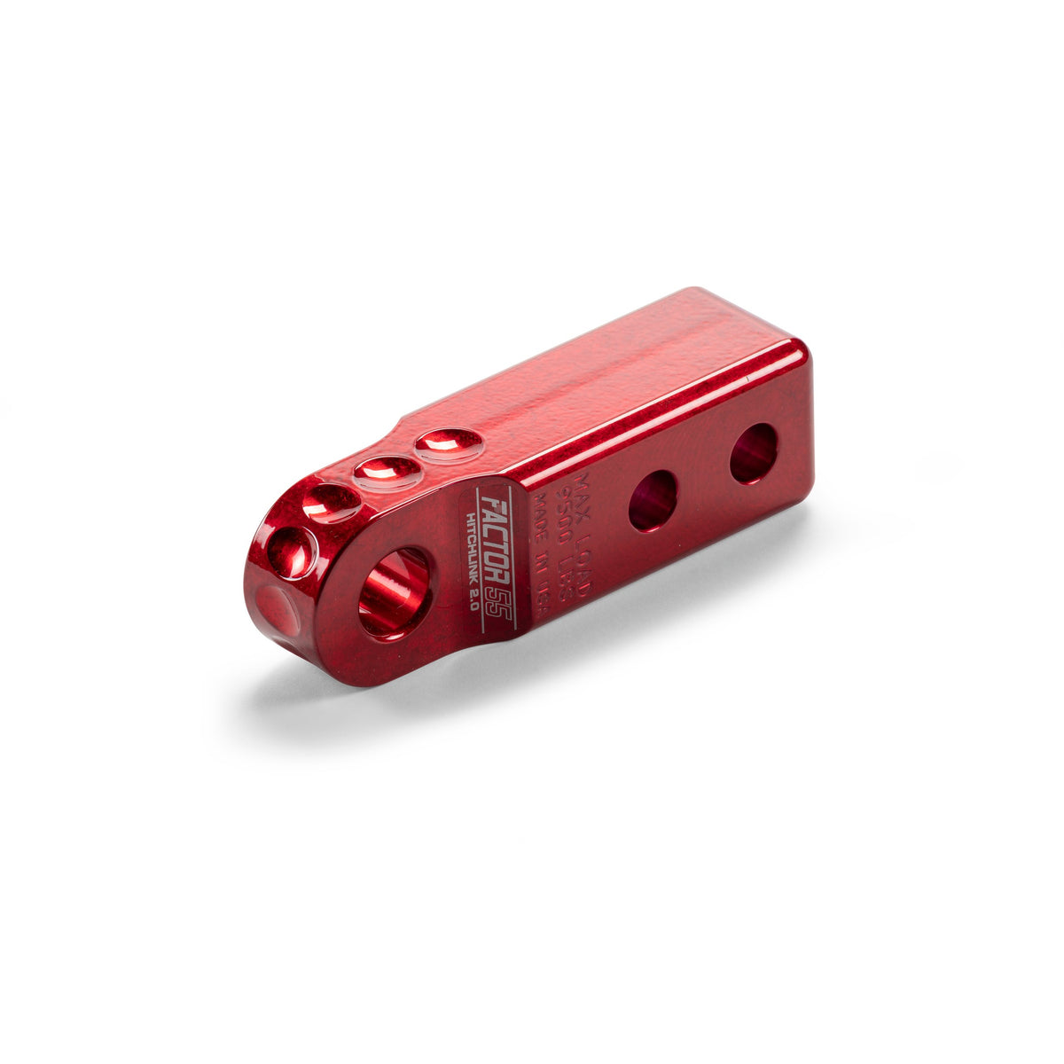 Red powdercoat 6061 aluminum trailer hitch d-ring mount from Factor 55 part number 00020-01