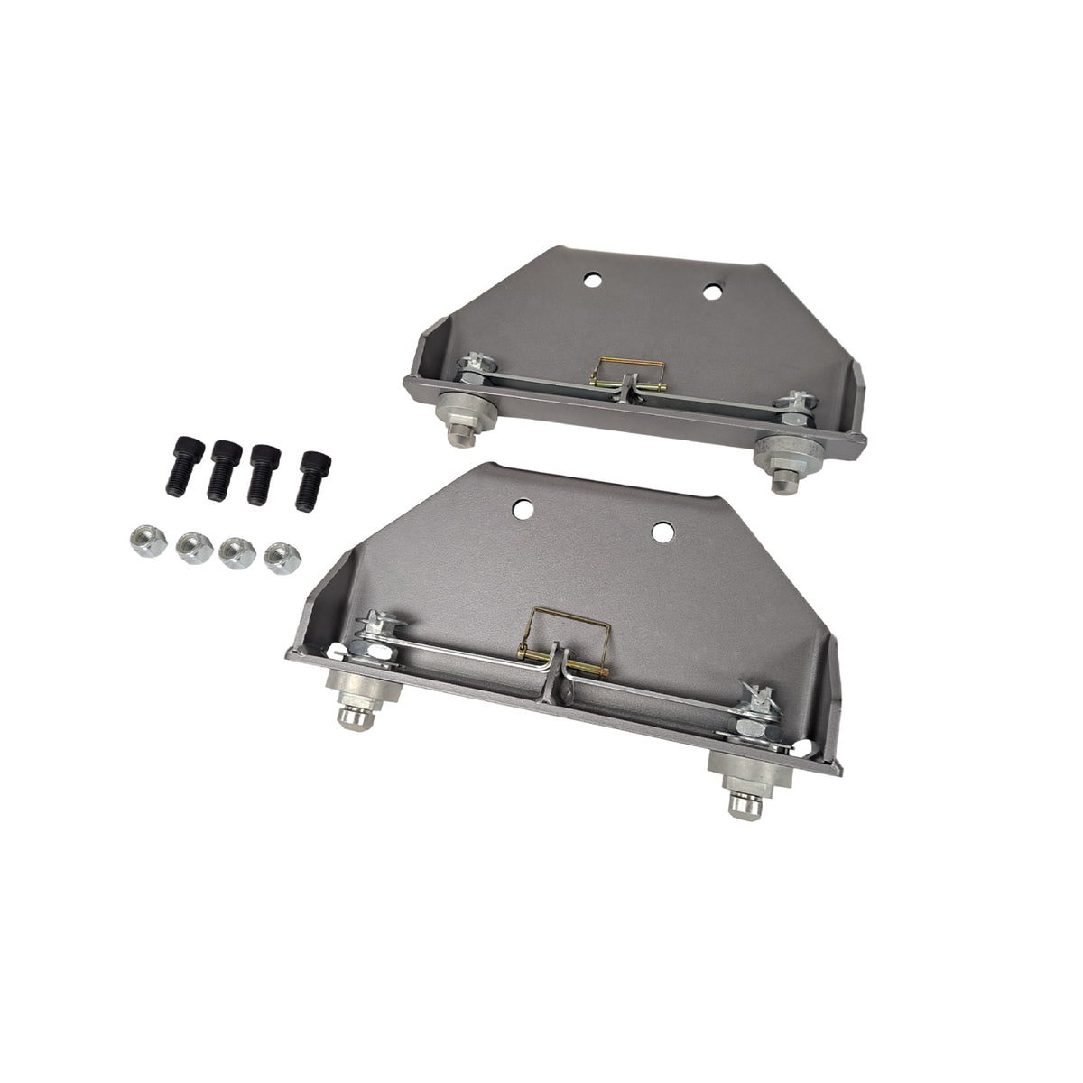 Silver powder coated carbon steel fifth wheel trailer hitch mount leg with mounting hardware from Husky Towing part number 33221