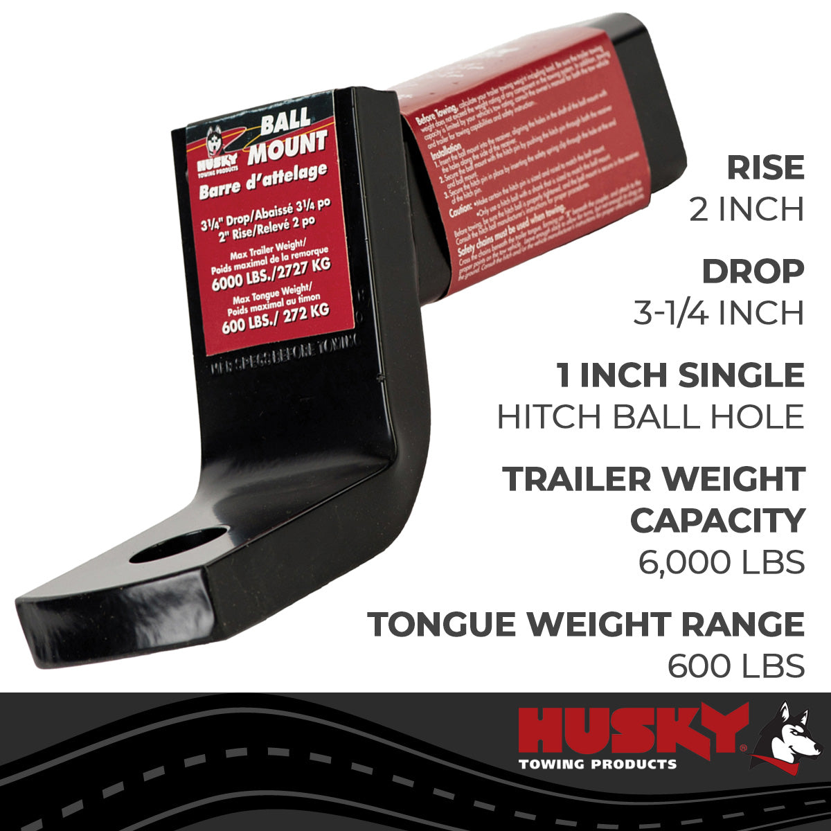 Trailer Hitch Ball Mount from Husky Towing part number 31359