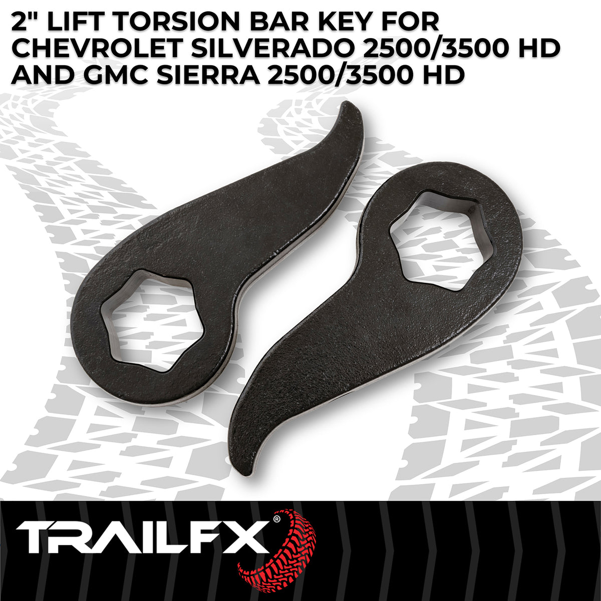 Black steel suspension leveling kit with mounting hardware from TrailFX part number G22LL4