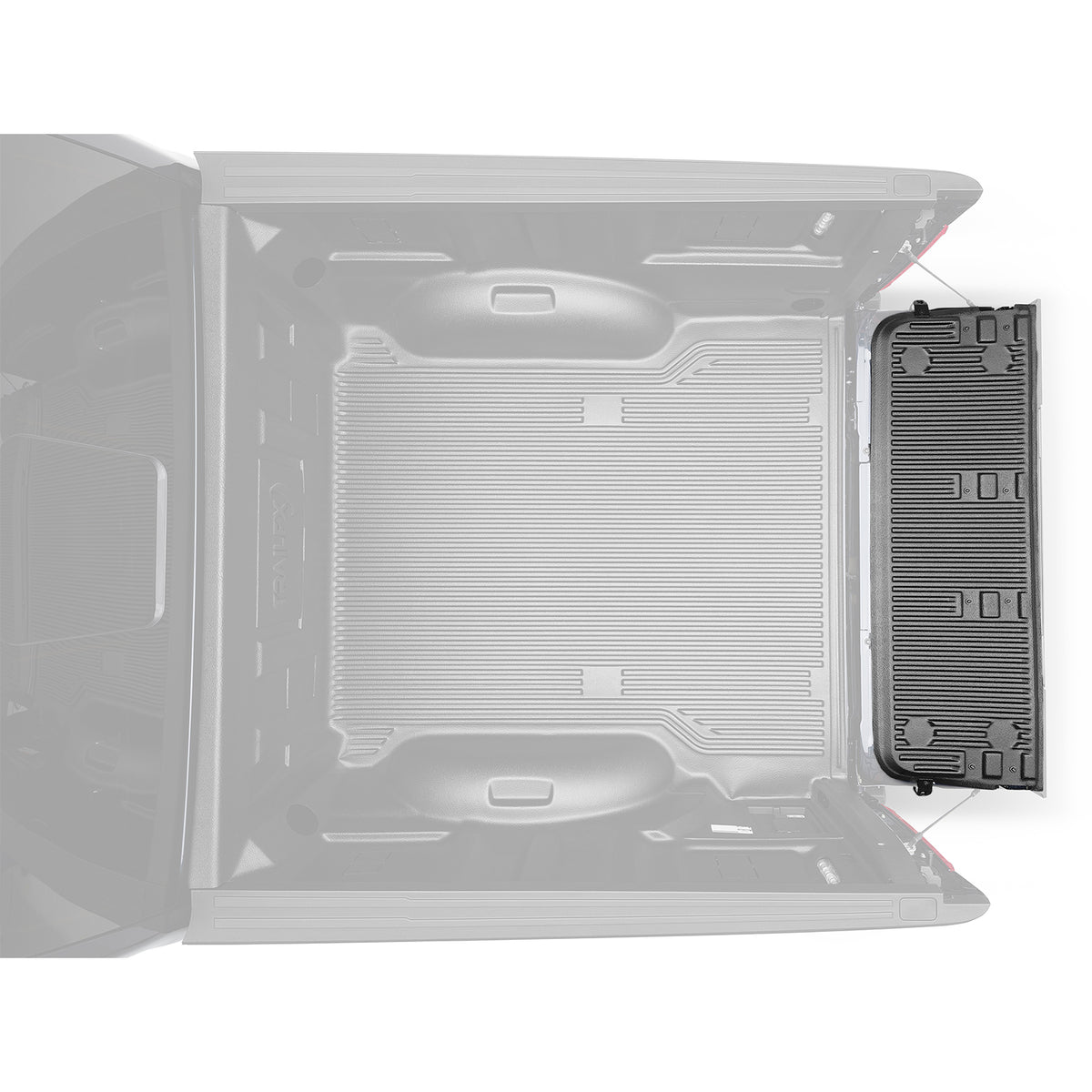 Black not applicable tailgate liner with mounting hardware from TrailFX part number RD19TG