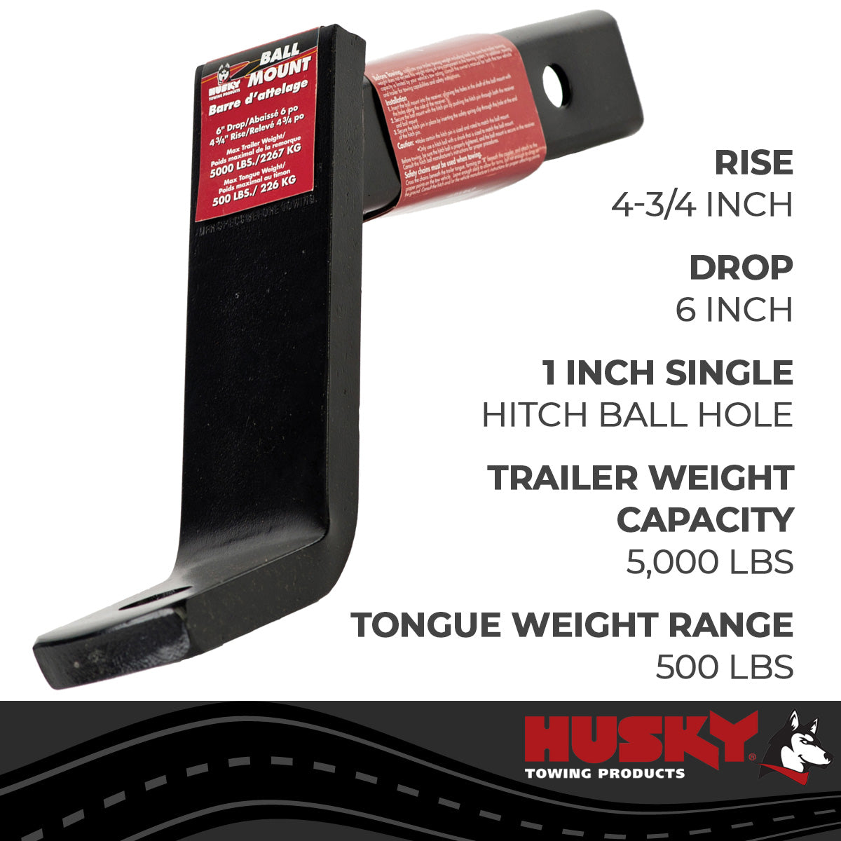 Trailer Hitch Ball Mount from Husky Towing part number 31363