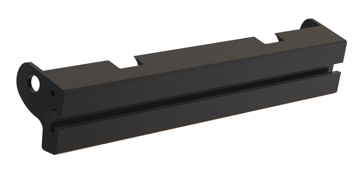 Black powder coated steel winch bracket from Mile Marker part number 78002