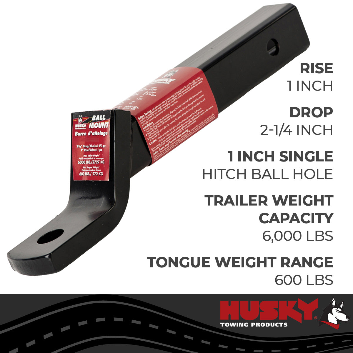 Trailer Hitch Ball Mount from Husky Towing part number 31369