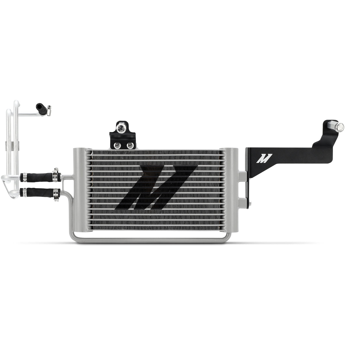 Natural aluminum automatic transmission oil cooler with mounting hardware from Mishimoto part number MMTC-TAC-24