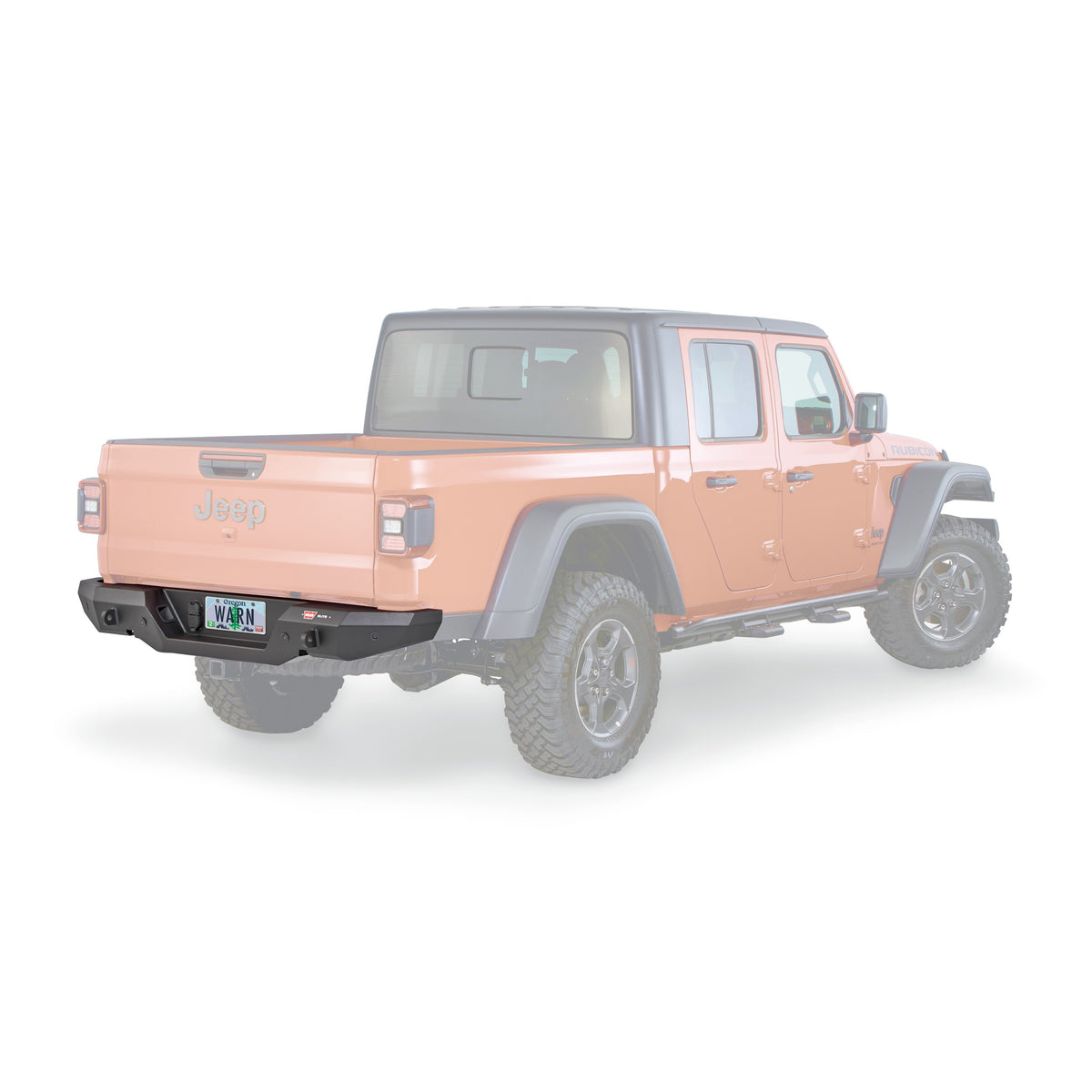 Black powder coated steel bumper from Warn part number 106300