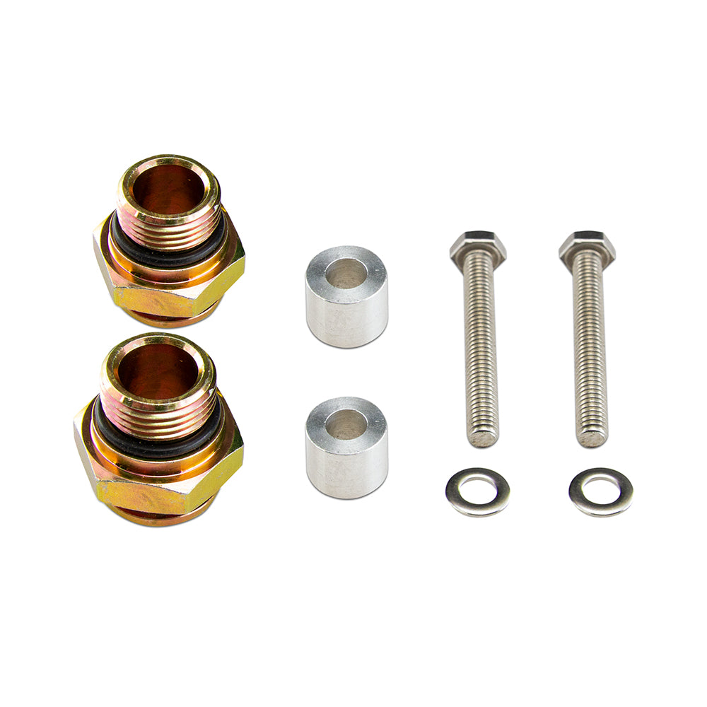 Natural aluminum automatic transmission oil cooler with mounting hardware from Mishimoto part number MMTC-RAM-15SL