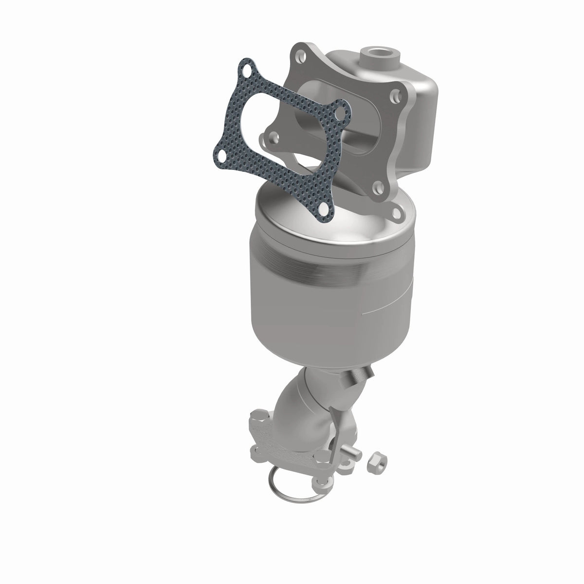 Uncoated stainless steel catalytic converter with integrated exhaust manifold from MagnaFlow Exhaust Products part number 51898