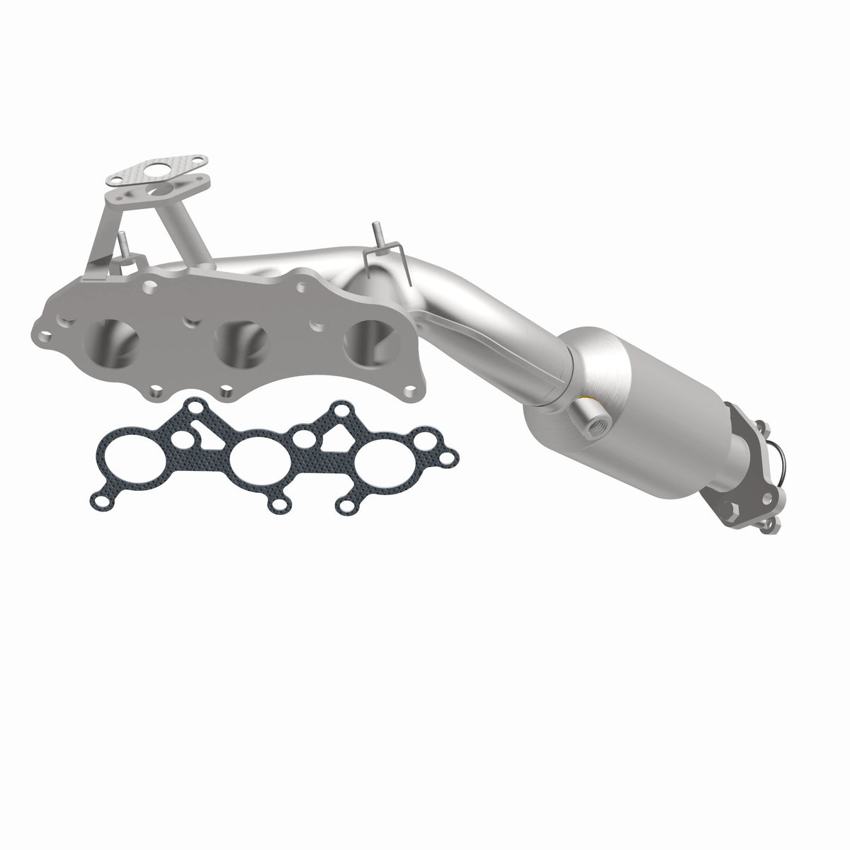 Uncoated stainless steel catalytic converter with integrated exhaust manifold from MagnaFlow Exhaust Products part number 5582431