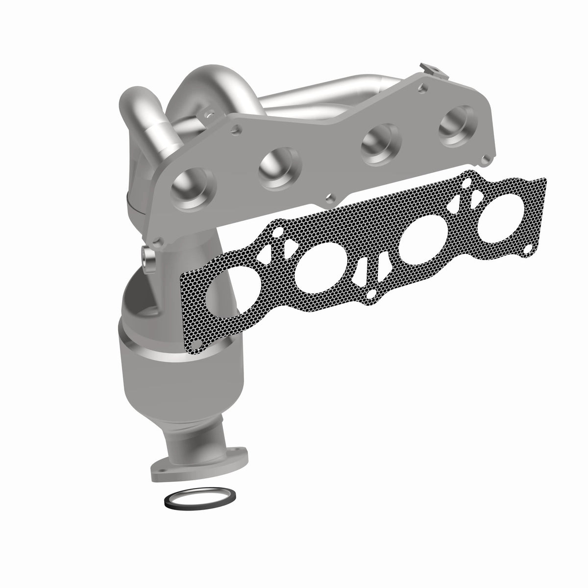 Uncoated stainless steel catalytic converter with integrated exhaust manifold from MagnaFlow Exhaust Products part number 5531291