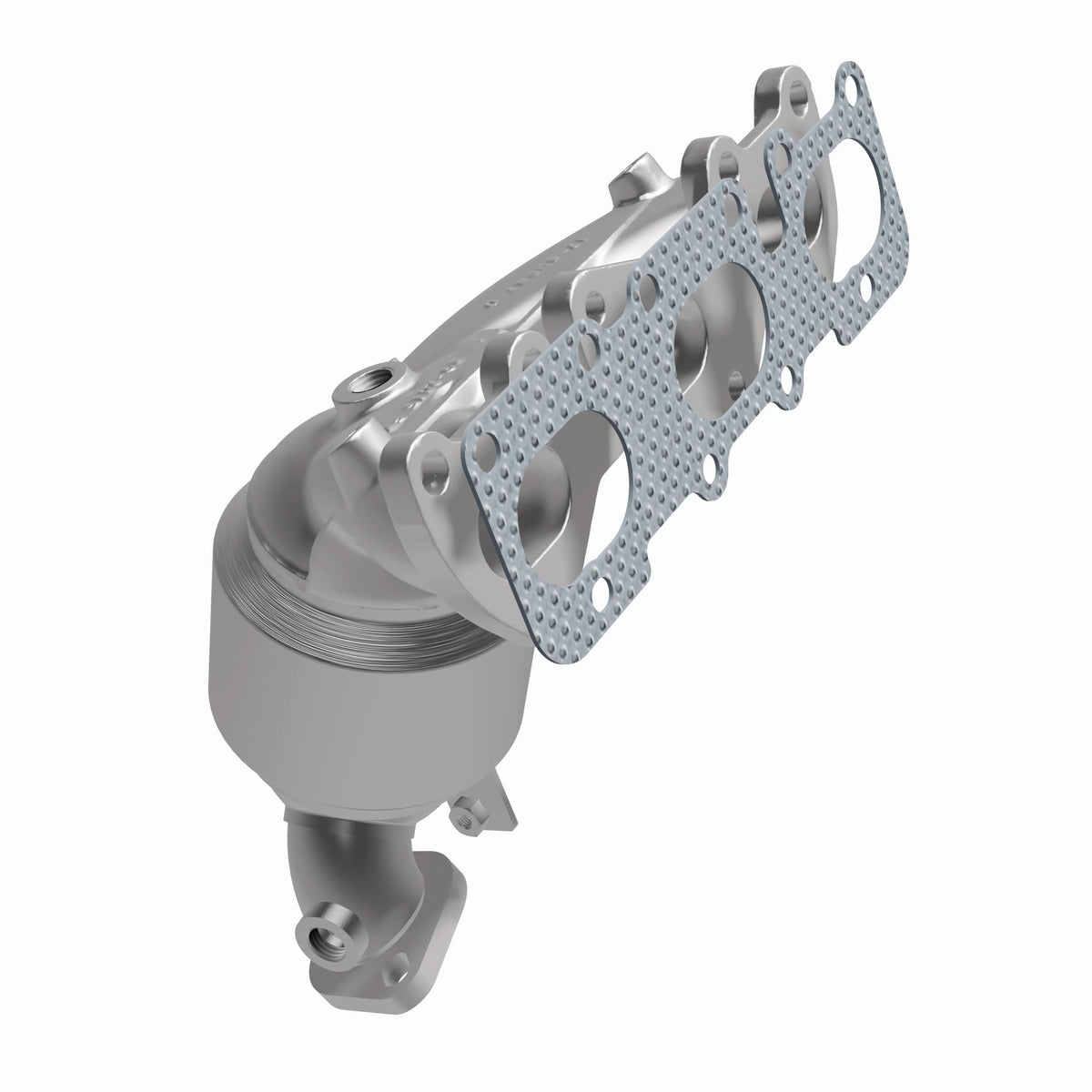 Uncoated stainless steel catalytic converter with integrated exhaust manifold from MagnaFlow Exhaust Products part number 5531787