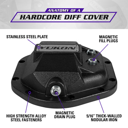 Black nodular iron differential cover from Yukon Gear and Axle part number YHCC-D44