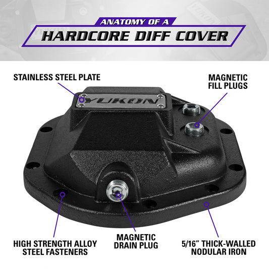 Black nodular iron differential cover from Yukon Gear and Axle part number YHCC-D44