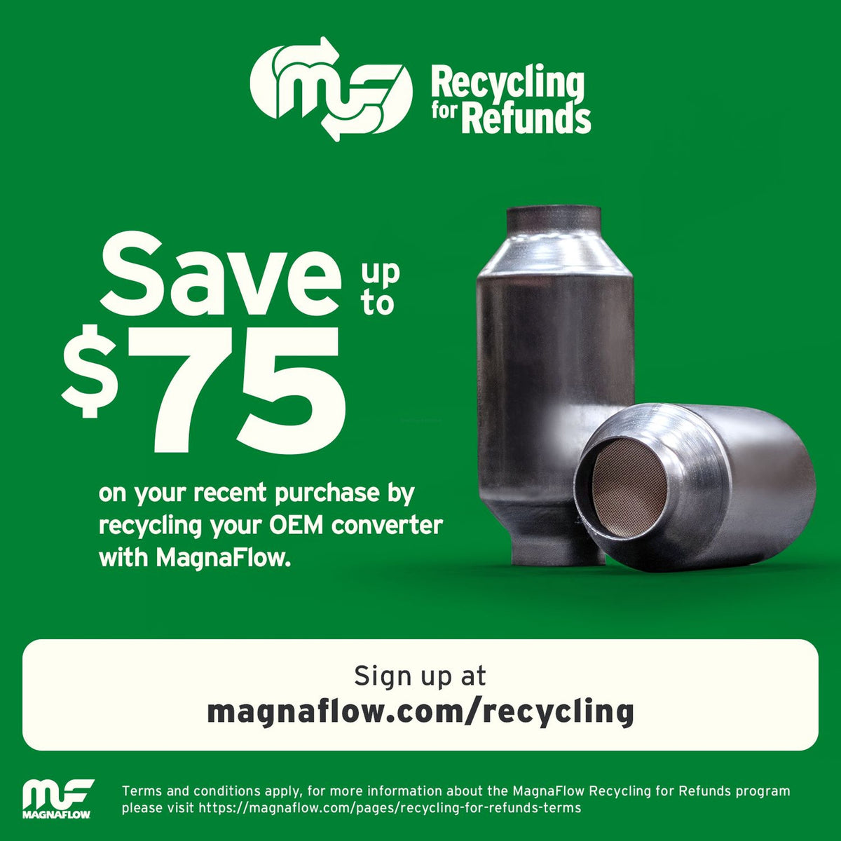 Stainless stainless steel catalytic converter from MagnaFlow Exhaust Products part number 53006