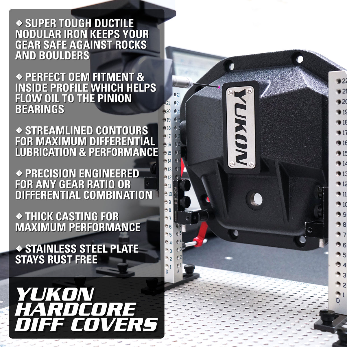Black nodular iron differential cover from Yukon Gear and Axle part number YHCC-D44