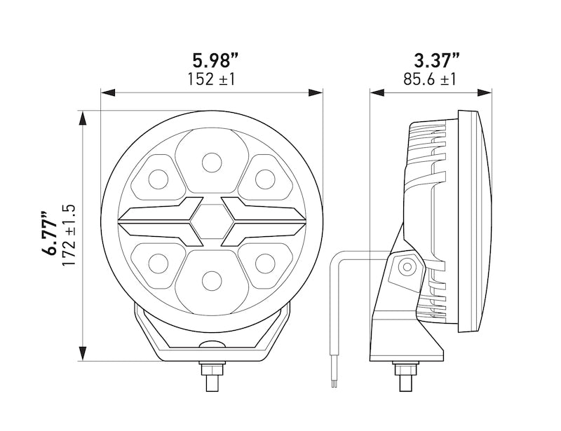 Chrome aluminium auxiliary light from Hella part number 358228801