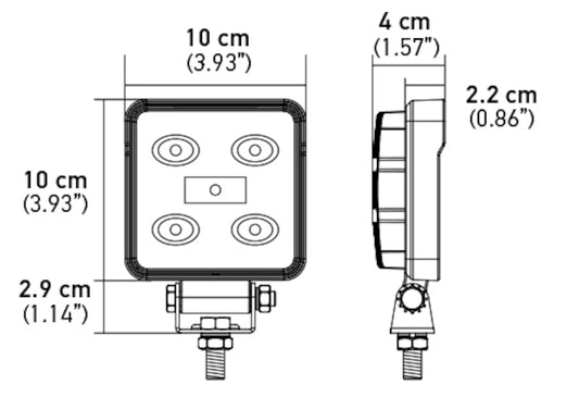 Black work light from Hella part number 357107001
