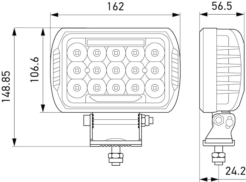 Black auxiliary light from Hella part number 358154041