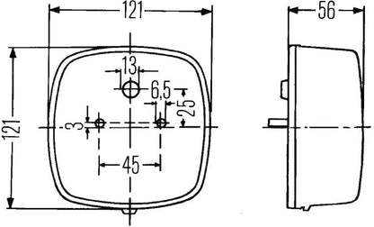 Gray tail light assembly with mounting hardware from Hella part number 002578701