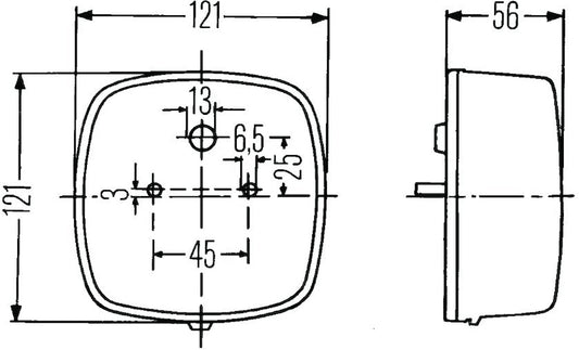 Gray tail light assembly with mounting hardware from Hella part number 002578701