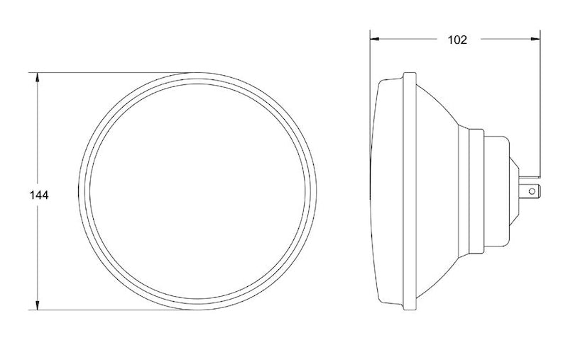 Clear headlight from Hella part number 002850811