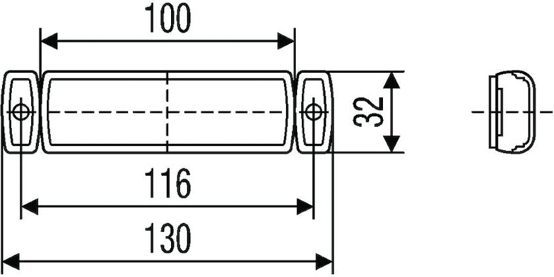 Black side marker light from Hella part number 008645011