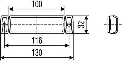 Black side marker light from Hella part number 008645011