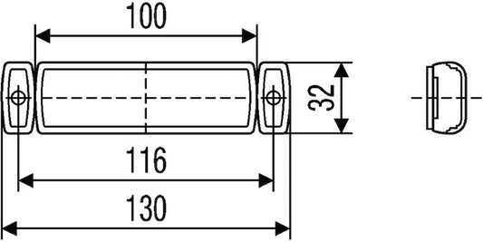Black side marker light from Hella part number 008645011