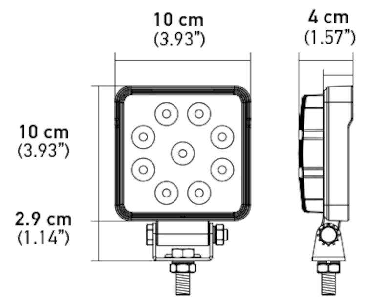 Black work light from Hella part number 357103002