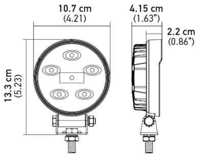 Black work light from Hella part number 357108001
