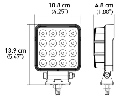 Black work light from Hella part number 357106002