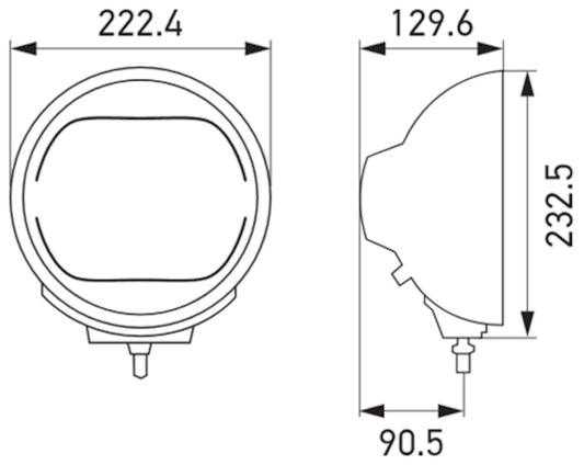 Black auxiliary light from Hella part number 016560101