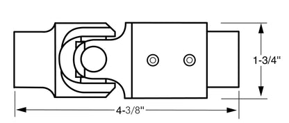 Steel steering shaft universal joint from Borgeson part number 034931