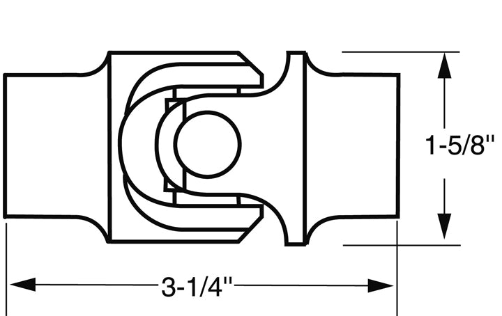 Steel steering shaft universal joint from Borgeson part number 014949