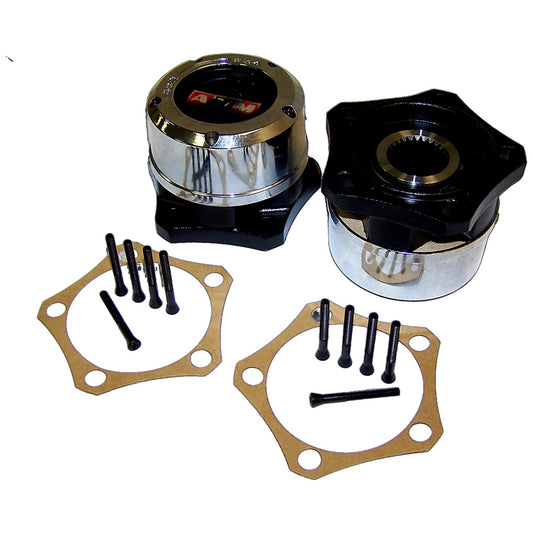 Black, silver locking hub kit from Crown Automotive Jeep Replacement part number 400526
