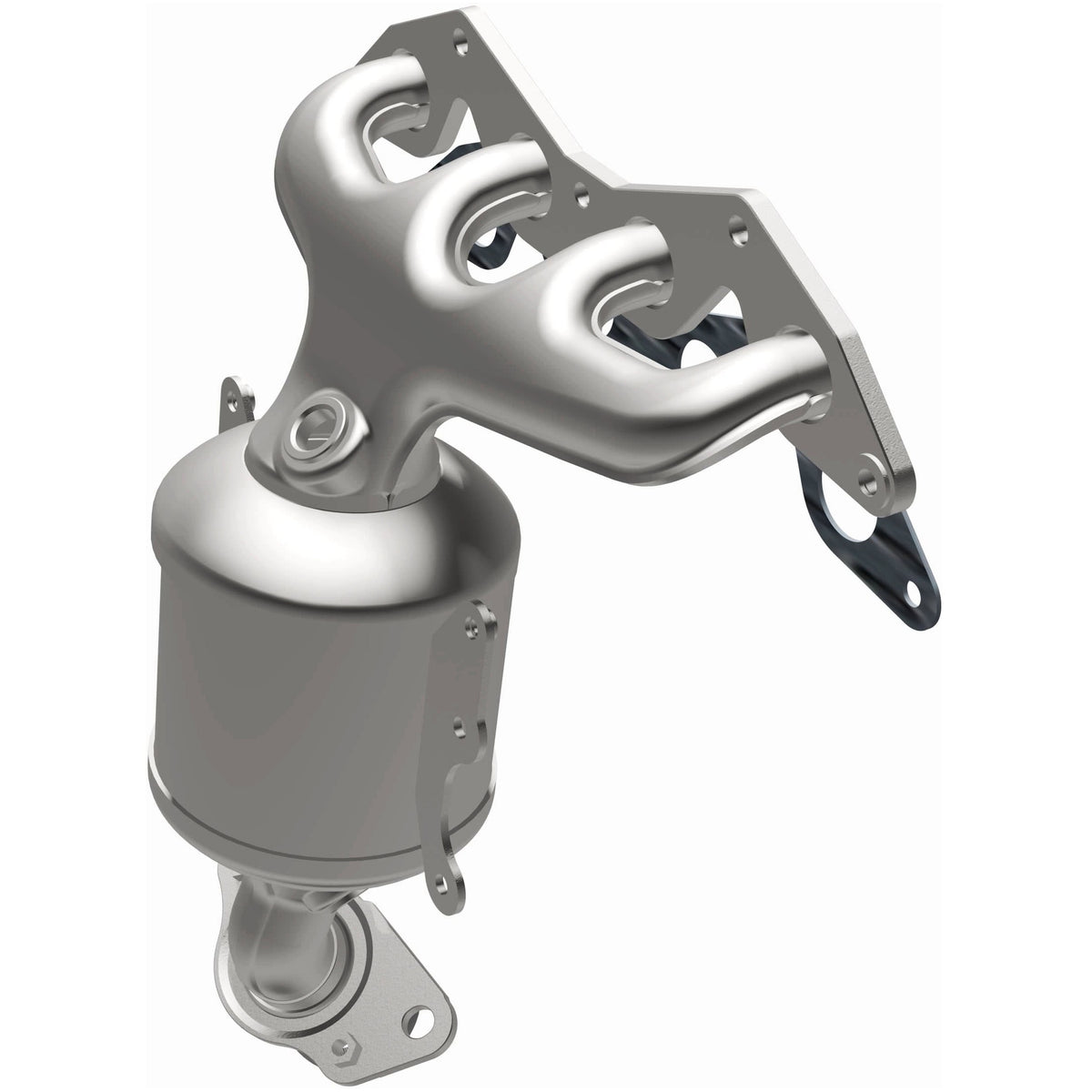Uncoated stainless steel catalytic converter with integrated exhaust manifold from MagnaFlow Exhaust Products part number 452030