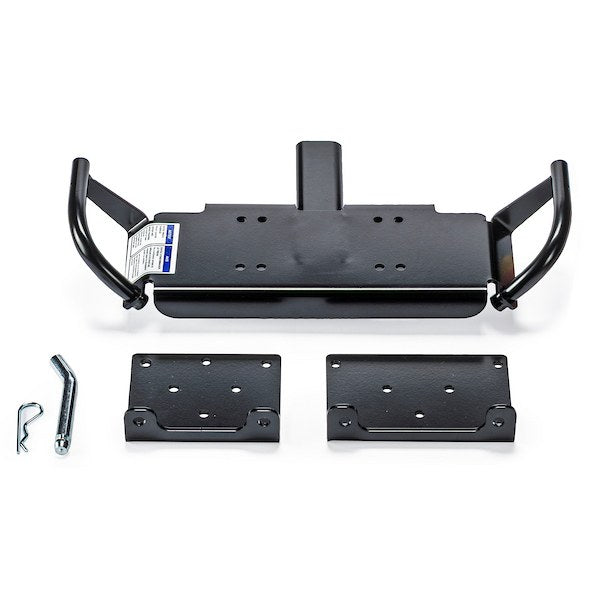 Black powder coated steel winch cradle from Warn part number 111868