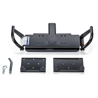 Black powder coated steel winch cradle from Warn part number 111868