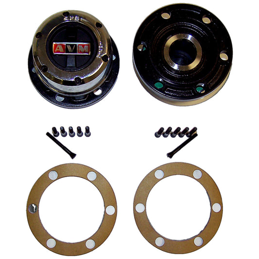 Black, silver locking hub kit from Crown Automotive Jeep Replacement part number 400501