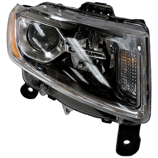 Amber, black, silver headlight assembly from Crown Automotive Jeep Replacement part number 68110996AD