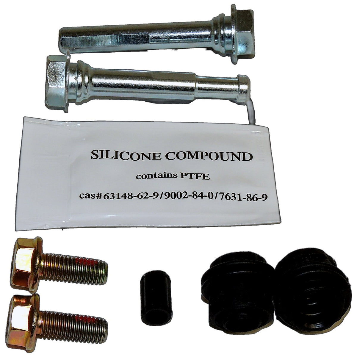 Black, unpainted disc brake caliper bolt kit from Crown Automotive Jeep Replacement part number 68385240AA