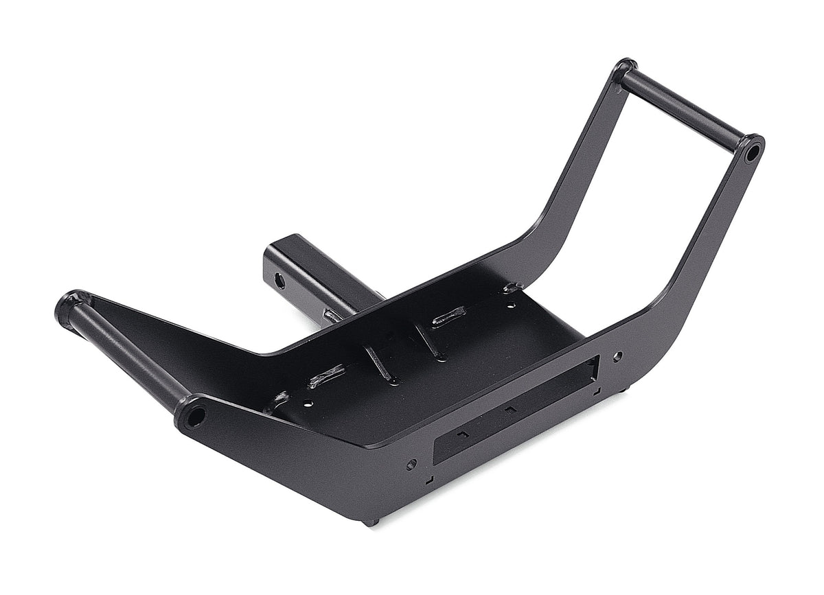 Black powder coated steel winch mount from Warn part number 107000